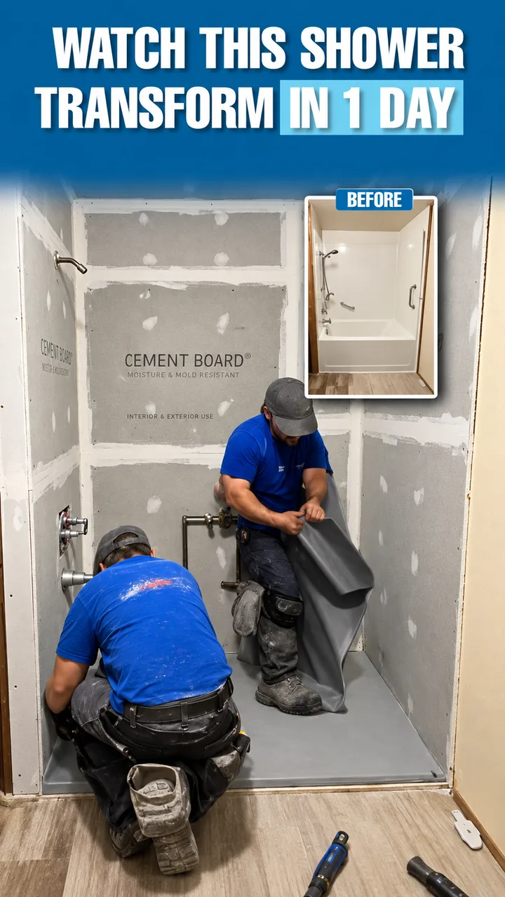A shower replaced in a single day